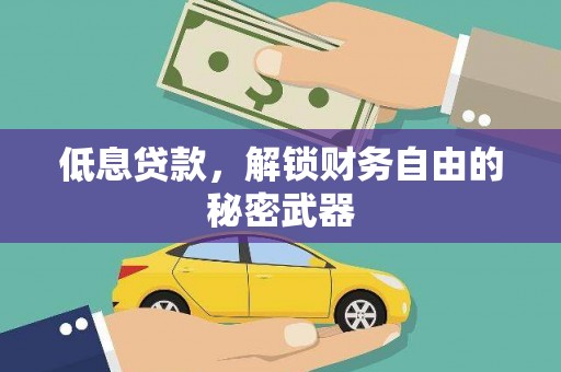韶关低息贷款，解锁财务自由的秘密武器