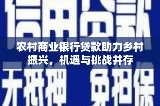 韶关农村商业银行贷款助力乡村振兴，机遇与挑战并存