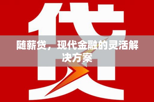 韶关随薪贷，现代金融的灵活解决方案