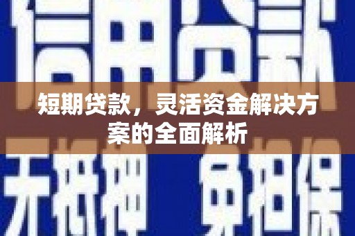 韶关短期贷款，灵活资金解决方案的全面解析