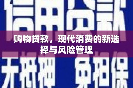韶关购物贷款，现代消费的新选择与风险管理