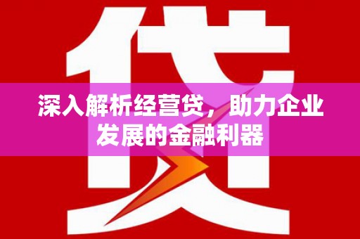 韶关深入解析经营贷，助力企业发展的金融利器