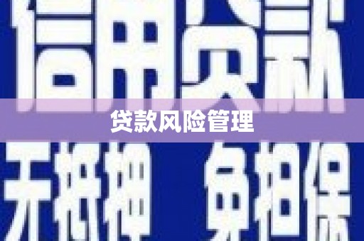 韶关贷款风险管理