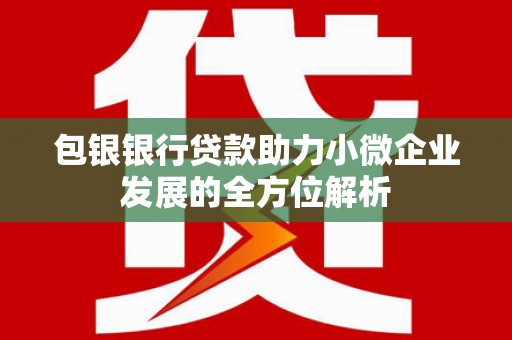 韶关包银银行贷款助力小微企业发展的全方位解析