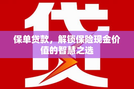 韶关保单贷款，解锁保险现金价值的智慧之选