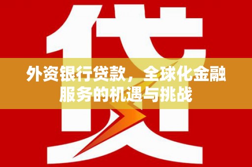 韶关外资银行贷款，全球化金融服务的机遇与挑战