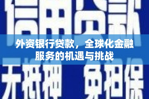 韶关外资银行贷款，全球化金融服务的机遇与挑战