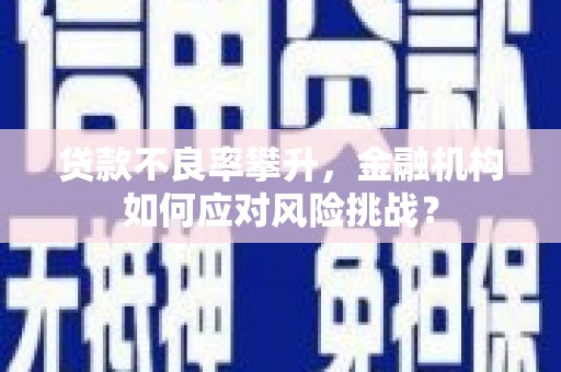 韶关贷款不良率攀升，金融机构如何应对风险挑战？