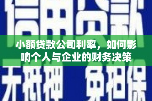 韶关小额贷款公司利率，如何影响个人与企业的财务决策