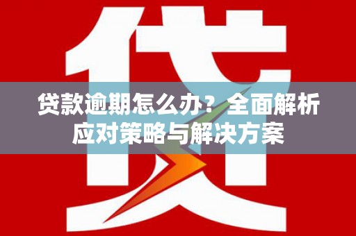 韶关贷款逾期怎么办？全面解析应对策略与解决方案