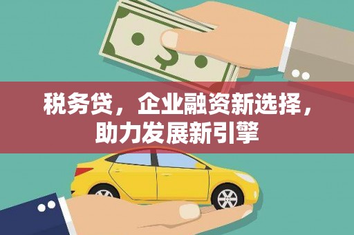 韶关税务贷，企业融资新选择，助力发展新引擎