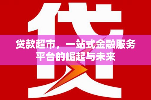 韶关贷款超市，一站式金融服务平台的崛起与未来