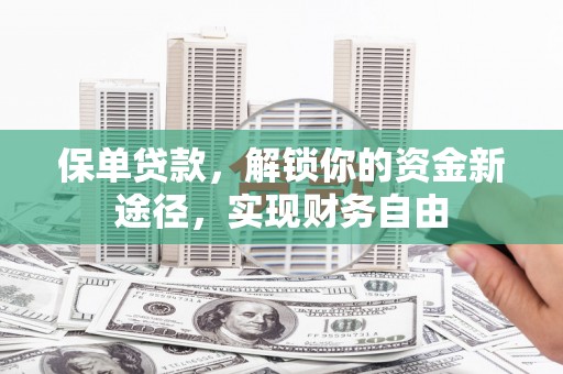 韶关保单贷款，解锁你的资金新途径，实现财务自由
