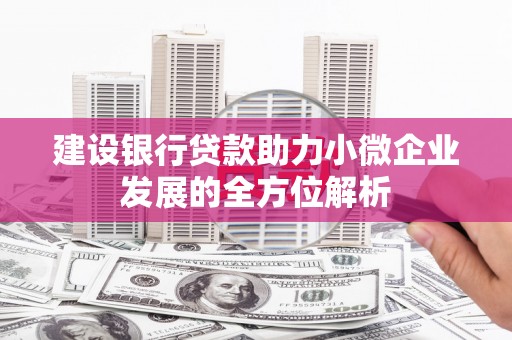 韶关建设银行贷款助力小微企业发展的全方位解析