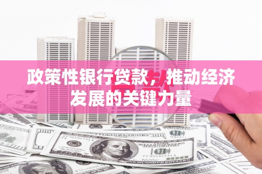 韶关政策性银行贷款，推动经济发展的关键力量