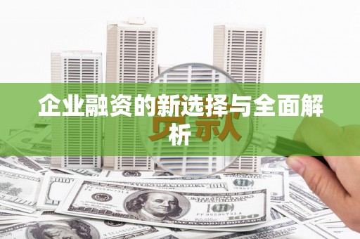 韶关企业融资的新选择与全面解析